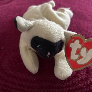 Ty Cream and Black Plush Sheep Toy